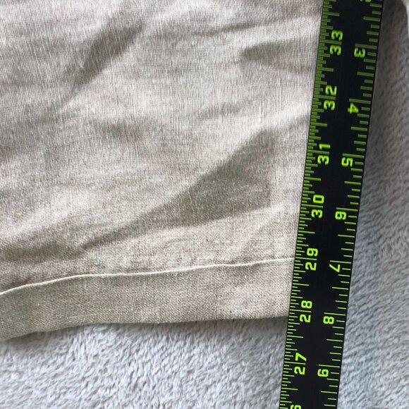 Ruff Hewn Mens Shorts Size 36W Beige 100% Linen Pleated Cuffed Casual Chino - Picture 4 of 12